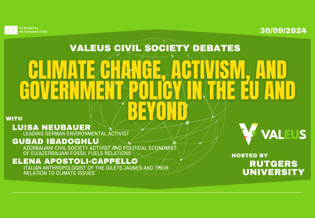 [Recording] ValEUs Civil Society Debate: Climate Change, Activism, and Government Policy in the EU and Beyond