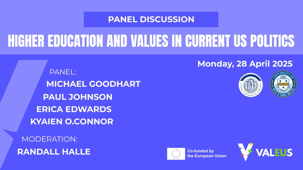 [Recording] ValEUs Panel Discussion: Higher Education and Values in Current US Politics