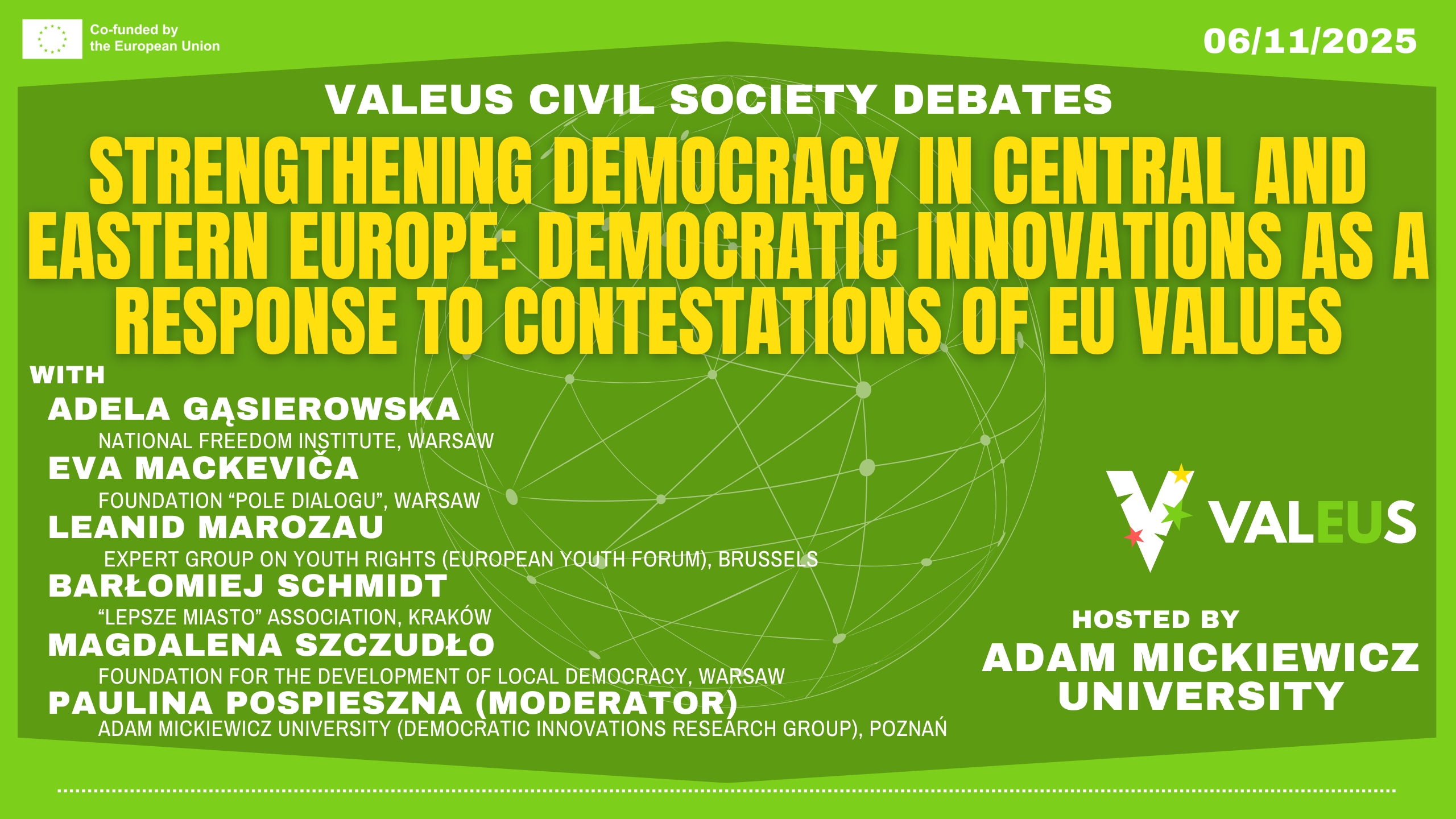 ValEUs Civil Society Debate: Strengthening Democracy in Central and Eastern Europe